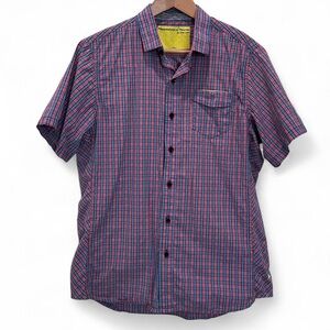 Descendant of Thieves Casual Pink and Blue Plaid Men's Shirt Large